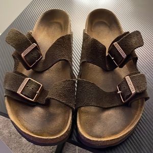 Brown suede Birkenstocks